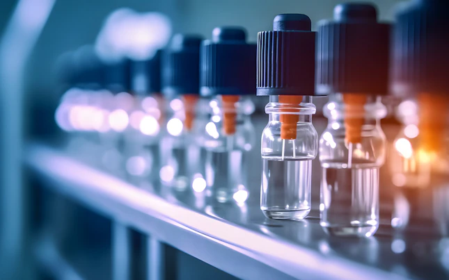 Medical Vials on Production Line